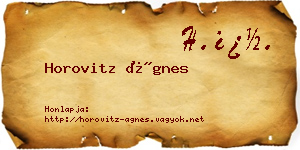Horovitz Ágnes névjegykártya